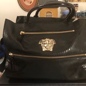 Python gold medusa versace hand bag